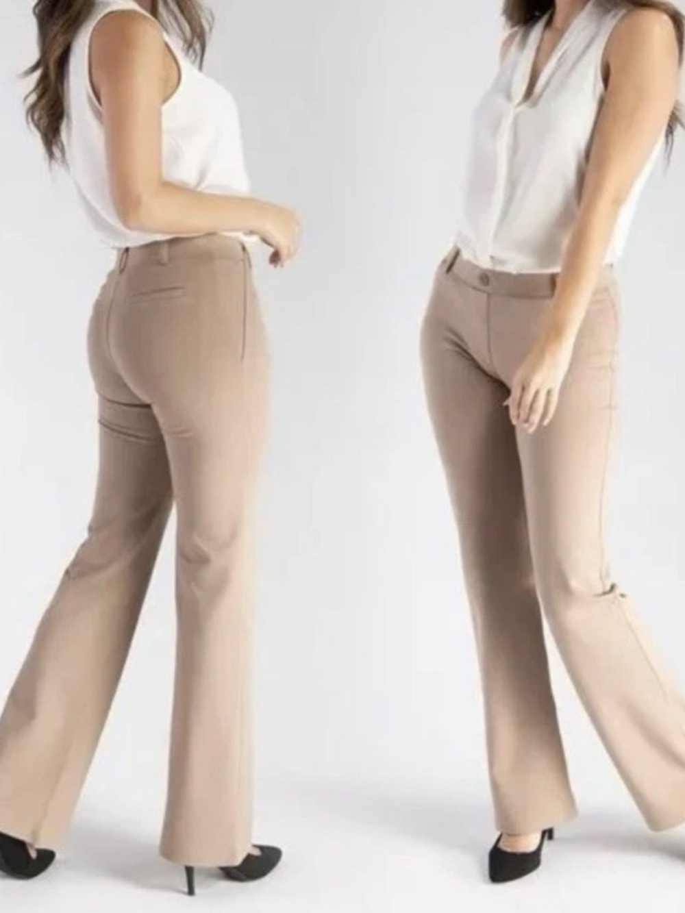 Betabrand Pants Womens Medium Brown Pull On Bootcut Midrise Yoga Comfort